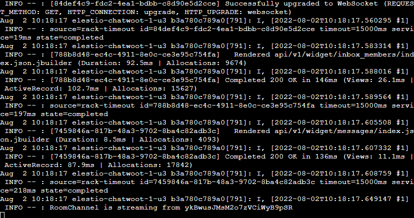 Terminal window with scrolling code